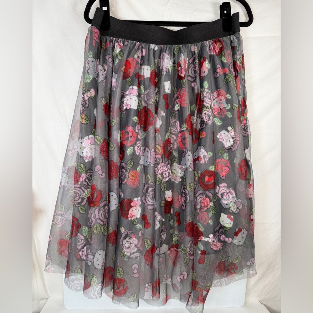 Torrid Hello Kitty Skirt with Red and Pink Floral Print